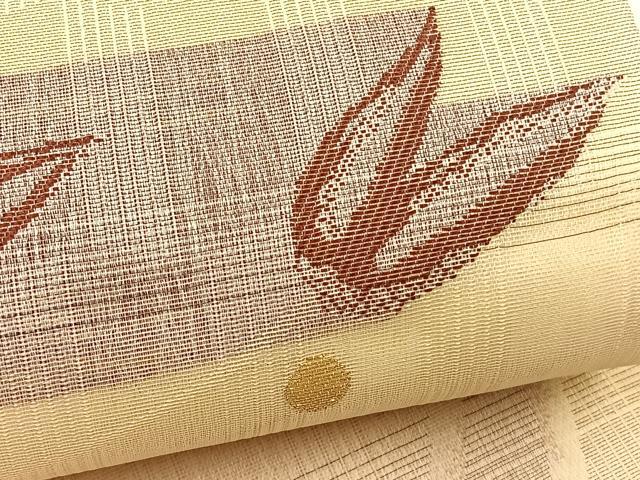 平和屋着物＊夏物　六通柄袋帯　笹竹文　金銀糸　さが美扱い　正絹　逸品　BAAY4035hv