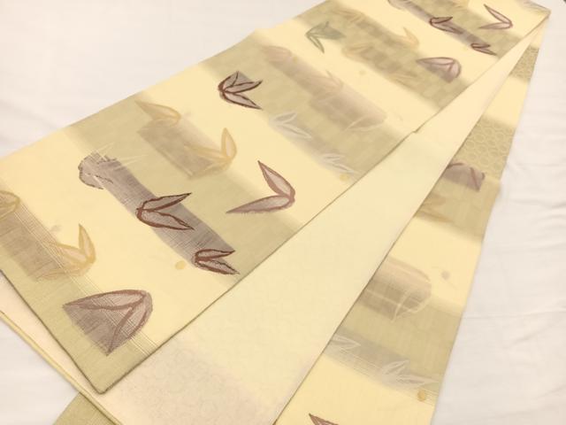 平和屋着物＊夏物　六通柄袋帯　笹竹文　金銀糸　さが美扱い　正絹　逸品　BAAY4035hv