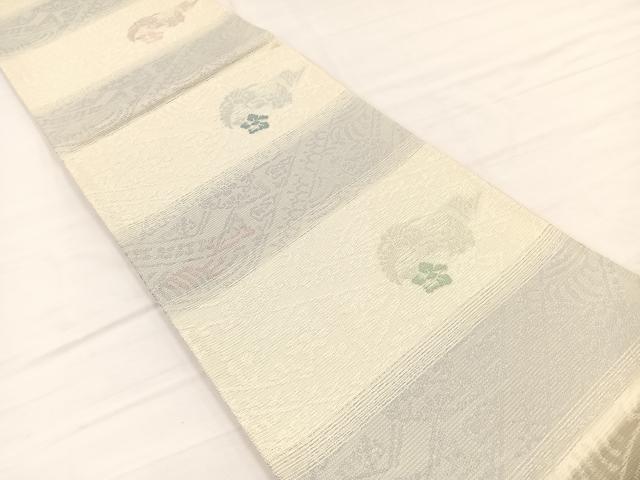 平和屋着物＊夏物　六通柄袋帯　唐織　鳳凰花文　銀糸　正絹　逸品　BAAY4036hv