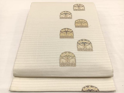 平和屋着物＊夏物　六通柄袋帯　唐織　経真綿織　動物花文　正絹　逸品　未使用　BAAY4037hv