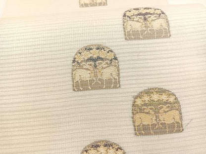 平和屋着物＊夏物　六通柄袋帯　唐織　経真綿織　動物花文　正絹　逸品　未使用　BAAY4037hv