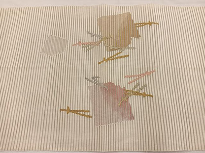 平和屋着物＊夏物　八寸名古屋帯　絽綴れ　こぼれ松葉　金銀糸　正絹　逸品　BAAY4052hv