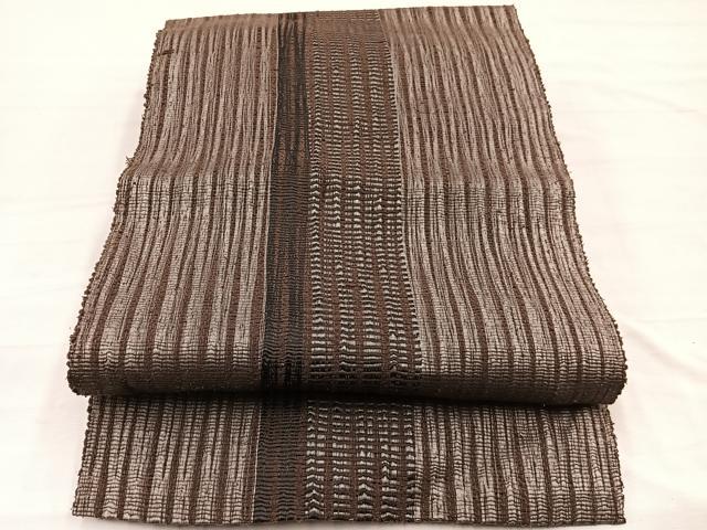 平和屋着物＊夏物　八寸名古屋帯　間道　正絹　逸品　BAAY4053hv