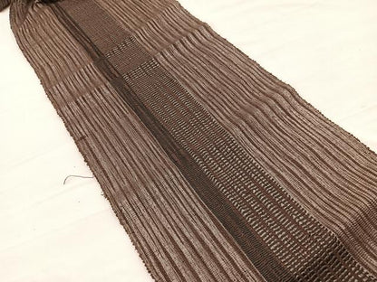 平和屋着物＊夏物　八寸名古屋帯　間道　正絹　逸品　BAAY4053hv