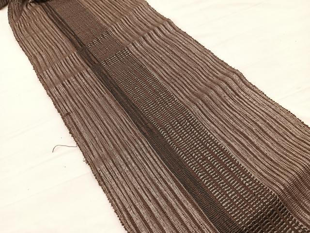 平和屋着物＊夏物　八寸名古屋帯　間道　正絹　逸品　BAAY4053hv