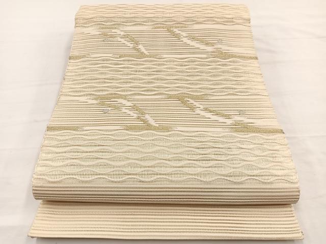 平和屋着物＊夏物　八寸名古屋帯　絽綴れ　抽象文様　金銀糸　正絹　逸品　BAAY4054hv