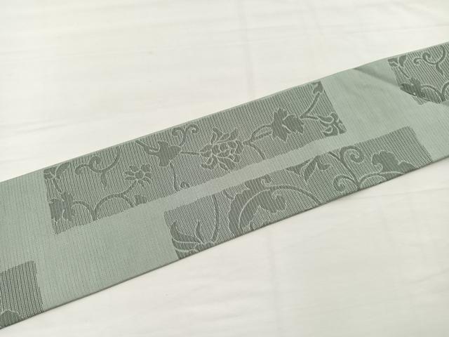 平和屋着物＊夏物　西陣　川島織物謹製　九寸名古屋帯　花唐草文　正絹　逸品　BAAY4056hv