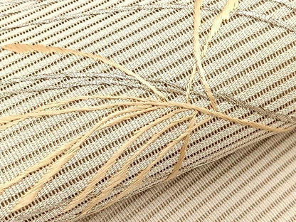 平和屋着物＊夏物　八寸名古屋帯　刺繍　絽綴れ　枝葉文　銀糸　正絹　逸品　BAAY4057hv