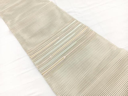 平和屋着物＊夏物　八寸名古屋帯　絽綴れ　横段文　金銀糸　正絹　逸品　BAAY4058hv
