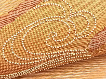 平和屋着物＊夏物　中国三大刺繍　相良刺繍　九寸名古屋帯　流水文　正絹　逸品　BAAY4060hv
