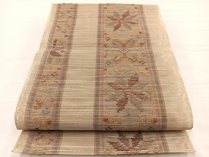 平和屋着物＊夏物　1854年創業　帯屋捨松　八寸名古屋帯　飾花間道　正絹　逸品　BAAY4061hv