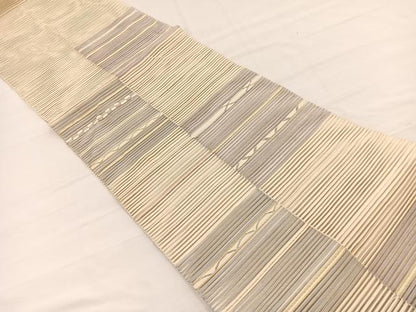 平和屋着物＊夏物　八寸名古屋帯　絽綴れ　横段文　金銀糸　正絹　逸品　BAAY4063hv