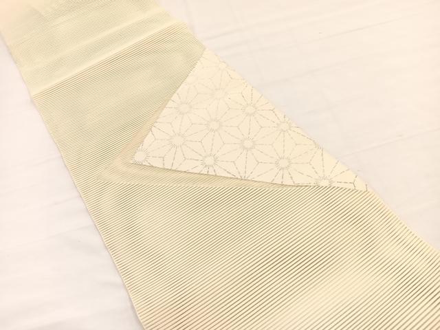平和屋着物＊夏物　八寸名古屋帯　絽綴れ　麻の葉文様　銀糸　正絹　逸品　未使用　BAAY4066hv