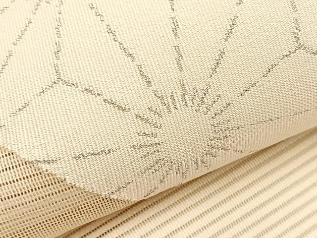 平和屋着物＊夏物　八寸名古屋帯　絽綴れ　麻の葉文様　銀糸　正絹　逸品　未使用　BAAY4066hv