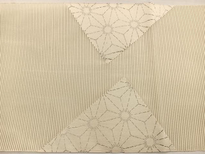 平和屋着物＊夏物　八寸名古屋帯　絽綴れ　麻の葉文様　銀糸　正絹　逸品　未使用　BAAY4066hv