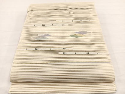 平和屋着物＊夏物　八寸名古屋帯　絽綴れ　横段文　金銀糸　正絹　逸品　BAAY4068hv