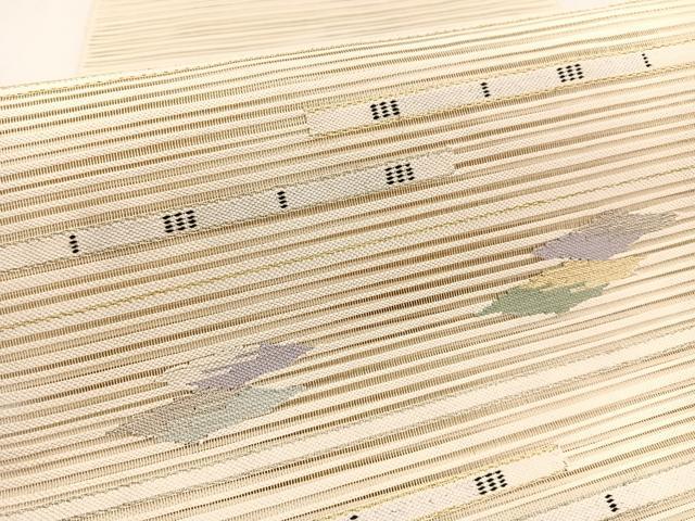 平和屋着物＊夏物　八寸名古屋帯　絽綴れ　横段文　金銀糸　正絹　逸品　BAAY4068hv