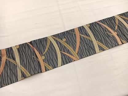 平和屋着物＊夏物　西陣　九寸名古屋帯　露芝文　金糸　証紙付き　正絹　逸品　BAAY4069hv