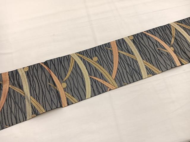 平和屋着物＊夏物　西陣　九寸名古屋帯　露芝文　金糸　証紙付き　正絹　逸品　BAAY4069hv