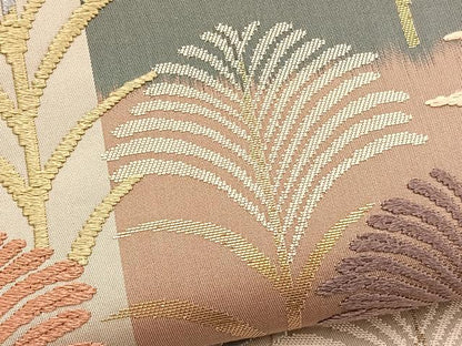 平和屋着物●六通柄袋帯　唐織　草葉文　金糸　正絹　逸品　BAAY4074hv