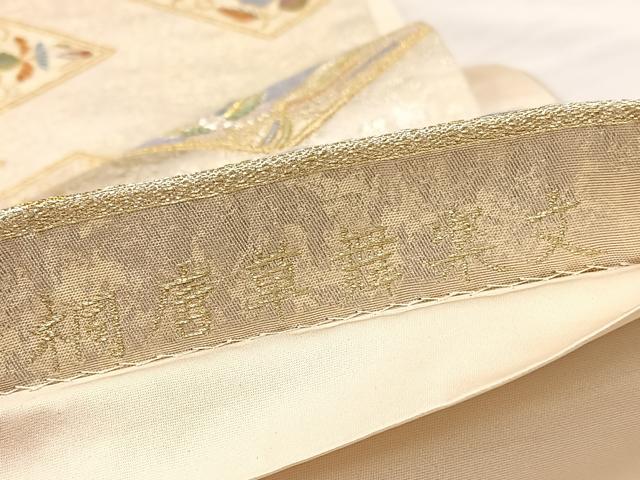 平和屋着物▼六通柄袋帯　唐織　桐唐草舞楽文　金銀糸　正絹　逸品　BAAY4088hv