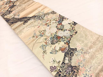 平和屋着物▼六通柄袋帯　唐織　九百錦　花日和　金糸　正絹　逸品　未使用　BAAY4095hv