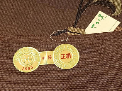 平和屋着物▼西陣　六通柄袋帯　更紗花唐草文　さが美扱い　証紙付き　正絹　逸品　BAAY4101hv