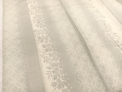 平和屋着物▽本塩沢　単衣　七宝枝葉文　正絹　逸品　BAAY4107hv