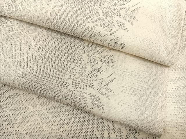 平和屋着物▽本塩沢　単衣　七宝枝葉文　正絹　逸品　BAAY4107hv