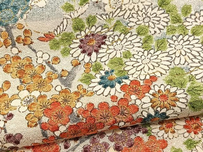 平和屋着物▽上質な小紋　単衣　草花文　暈し染め　金彩　鈴乃屋扱い　正絹　逸品　BAAY4110hv