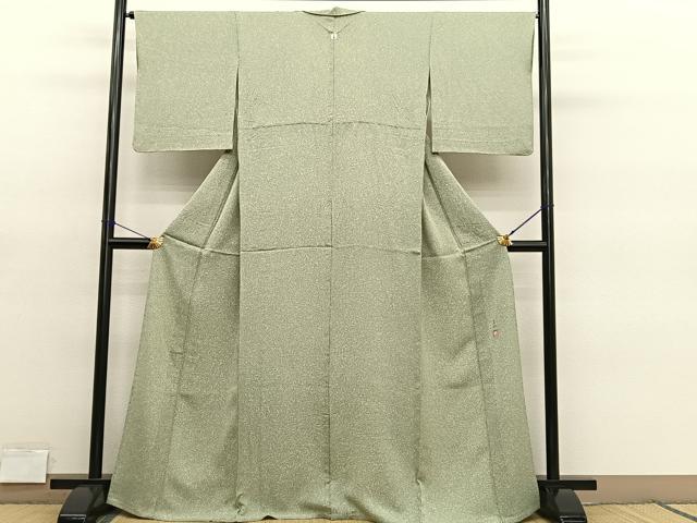 平和屋着物▽上質な小紋　単衣　作家物　霞文　正絹　逸品　BAAY4111hv