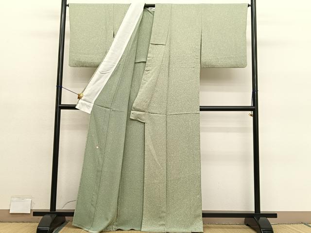 平和屋着物▽上質な小紋　単衣　作家物　霞文　正絹　逸品　BAAY4111hv