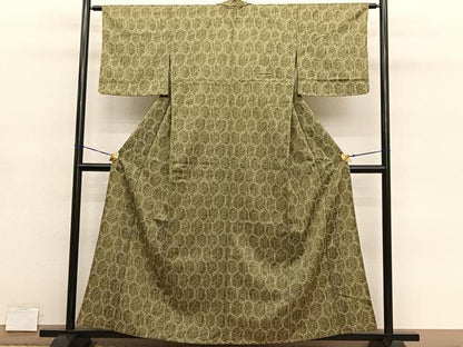 平和屋着物▽小紋　単衣　亀甲文　BAAY4116hv