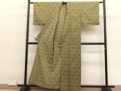 平和屋着物▽小紋　単衣　亀甲文　BAAY4116hv