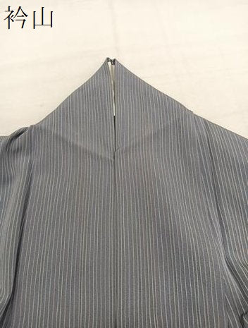 平和屋着物▽上質な小紋　単衣　縞　正絹　逸品　BAAY4124hv