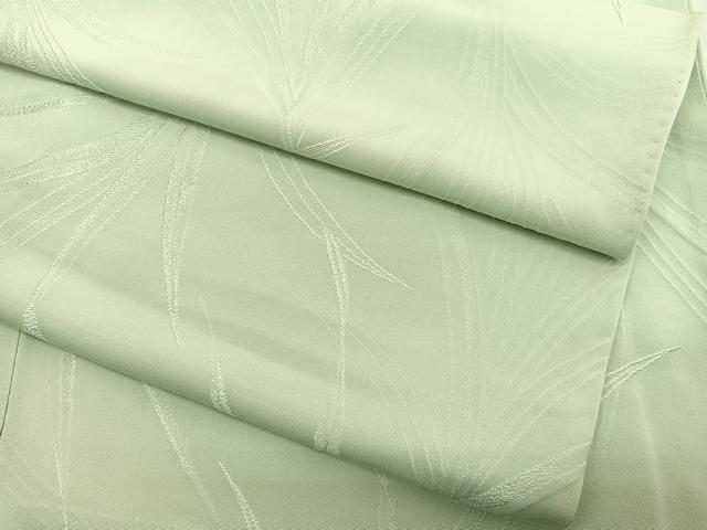 平和屋着物▽上質な色無地　単衣　草葉地紋　夏虫色　正絹　逸品　BAAY4129hv