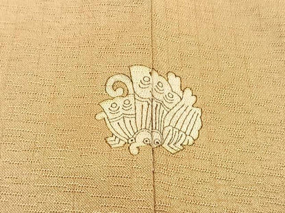 平和屋着物▽訪問着　単衣　駒刺繍　枝葉文　暈し染め　金彩　正絹　逸品　未使用　BAAY4130hv