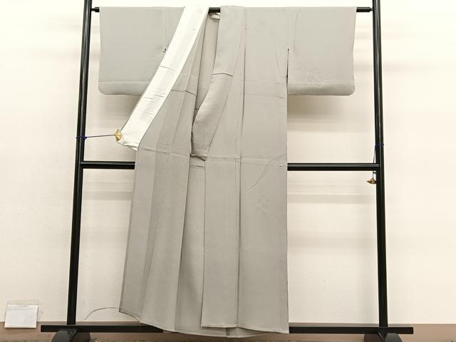 平和屋着物▽無地絵羽訪問着　単衣　仕覆地紋　白橡色　正絹　逸品　BAAY4131hv