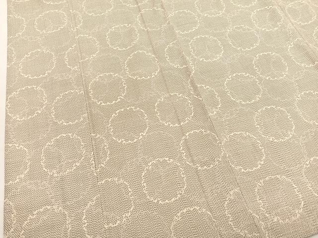 平和屋着物▽上質な紬　単衣　雪輪文　正絹　逸品　BAAY4137hv