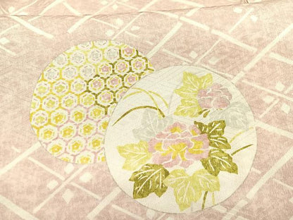 平和屋着物▽上質な小紋　単衣　花丸文　高島屋扱い　正絹　逸品　未使用　BAAY4138hv