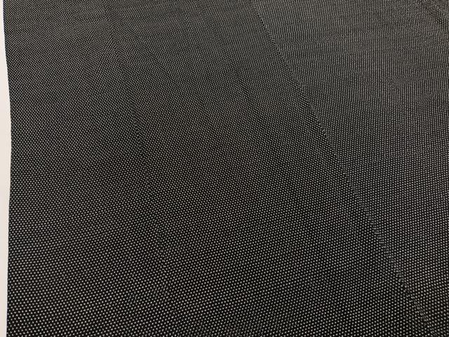 平和屋着物▽本塩沢　単衣　蚊絣　黒地　正絹　逸品　未使用　BAAY4139hv