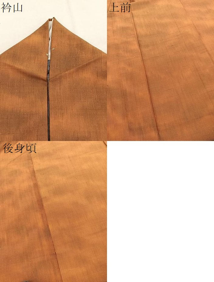 平和屋着物▽上質な紬　単衣　霞文　正絹　逸品　BAAY4140hv