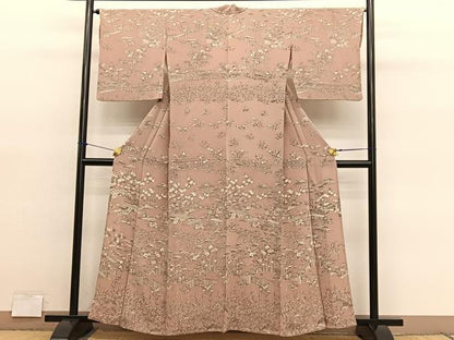 平和屋着物▽訪問着　単衣　風景文　鬼しぼ縮緬　正絹　逸品　BAAY4141hv