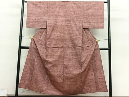 平和屋着物▽本真綿紬　単衣　霞文　証紙付き　正絹　逸品　BAAY4146hv
