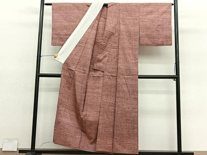平和屋着物▽本真綿紬　単衣　霞文　証紙付き　正絹　逸品　BAAY4146hv