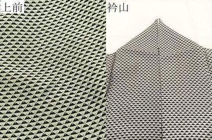 平和屋着物▽上質な小紋　単衣　幾何学文様　まるやま扱い　正絹　逸品　BAAY4150hv