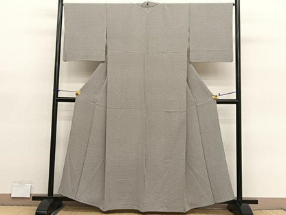 平和屋着物▽上質な小紋　単衣　幾何学文様　まるやま扱い　正絹　逸品　BAAY4150hv
