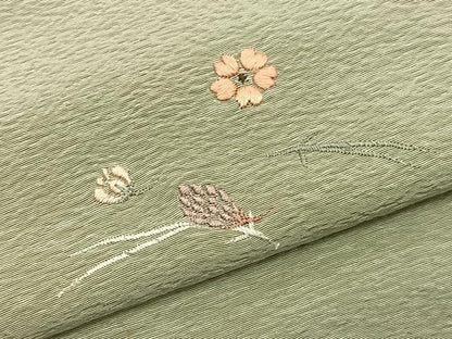 平和屋着物▽豪華色留袖　単衣　総刺繍　駒刺繍　吹き寄せ花文　金糸　正絹　逸品　BAAY4154hv