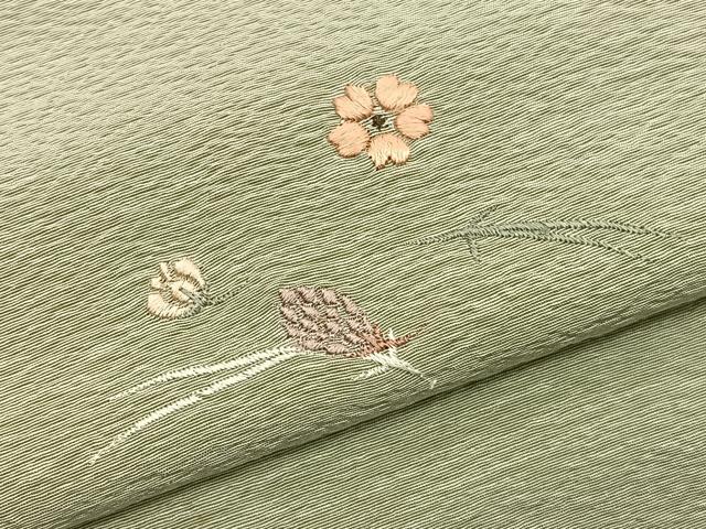 平和屋着物▽豪華色留袖　単衣　総刺繍　駒刺繍　吹き寄せ花文　金糸　正絹　逸品　BAAY4154hv