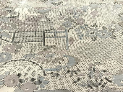 平和屋着物▽本場大島紬　単衣　白大島　総絣　御所解花文　正絹　逸品　BAAY4155hv